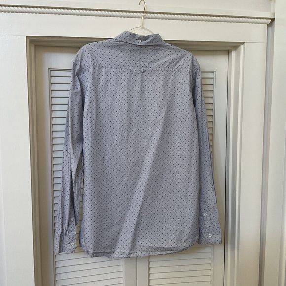 Men’s Native Code Blue Geometric Button Front Cotton Casual Shirt Long Sleeve XL - Picture 8 of 12